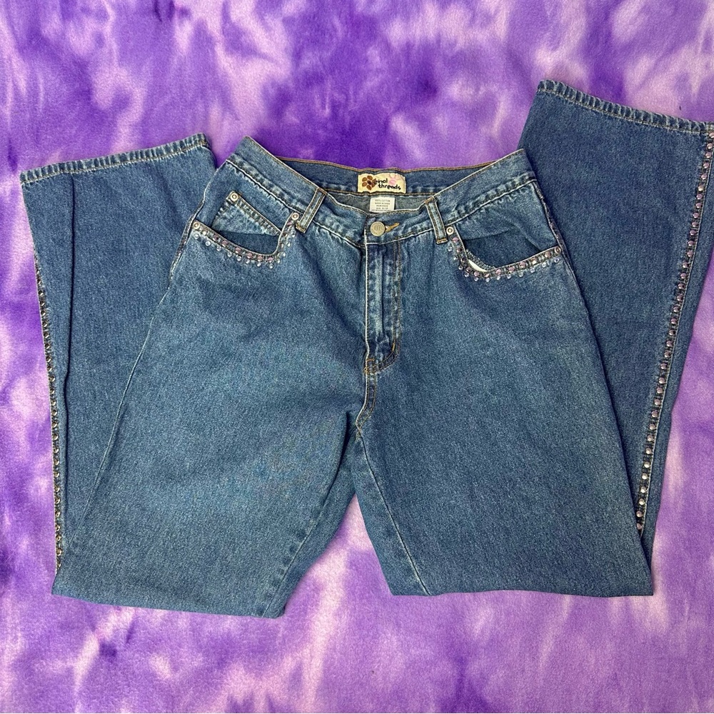 ⭐️ Original Threads ⭐️ Studded y2k denim jeans size 9/10
